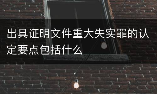 出具证明文件重大失实罪的认定要点包括什么