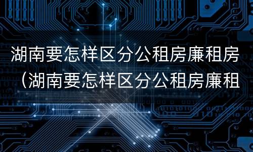 湖南要怎样区分公租房廉租房（湖南要怎样区分公租房廉租房和商品房）