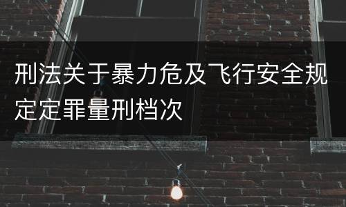 刑法关于暴力危及飞行安全规定定罪量刑档次