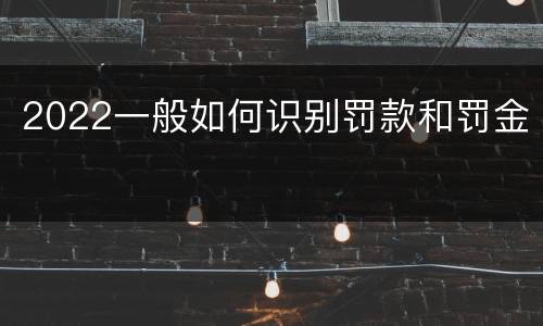 2022一般如何识别罚款和罚金