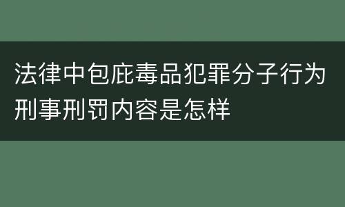 法律中包庇毒品犯罪分子行为刑事刑罚内容是怎样
