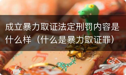 成立暴力取证法定刑罚内容是什么样（什么是暴力取证罪）
