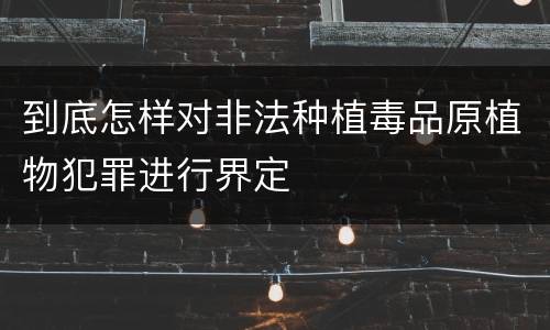 到底怎样对非法种植毒品原植物犯罪进行界定