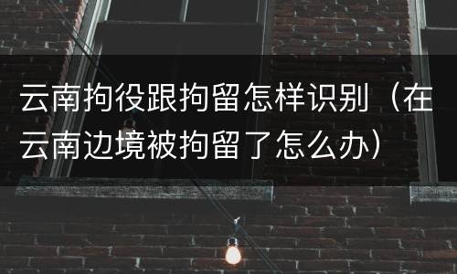 云南拘役跟拘留怎样识别（在云南边境被拘留了怎么办）