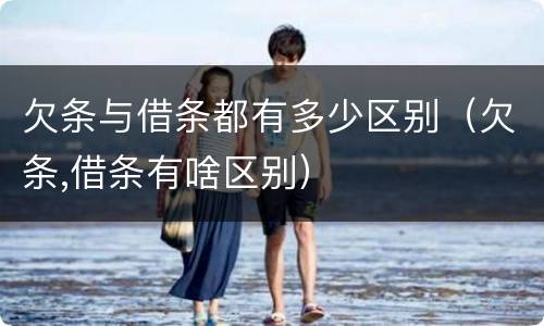 欠条与借条都有多少区别（欠条,借条有啥区别）