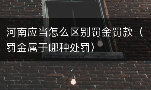 河南应当怎么区别罚金罚款（罚金属于哪种处罚）