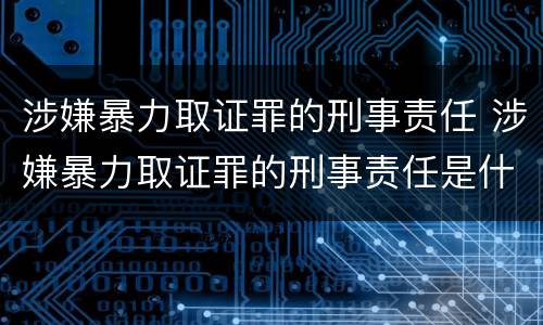 涉嫌暴力取证罪的刑事责任 涉嫌暴力取证罪的刑事责任是什么