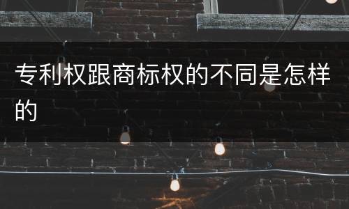专利权跟商标权的不同是怎样的
