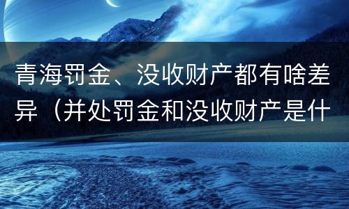 青海罚金、没收财产都有啥差异（并处罚金和没收财产是什么意思）