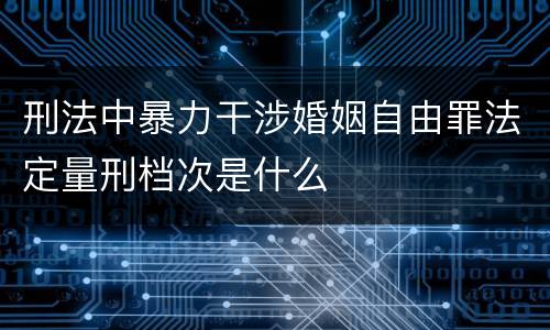 刑法中暴力干涉婚姻自由罪法定量刑档次是什么