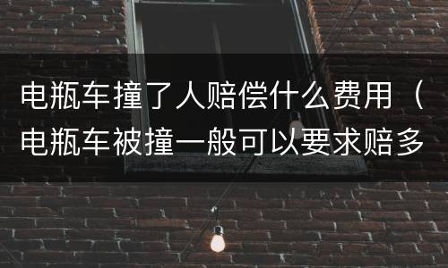 电瓶车撞了人赔偿什么费用（电瓶车被撞一般可以要求赔多少钱）