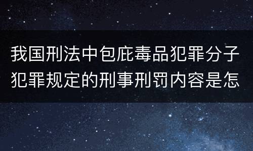 我国刑法中包庇毒品犯罪分子犯罪规定的刑事刑罚内容是怎样的