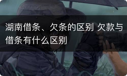 湖南借条、欠条的区别 欠款与借条有什么区别