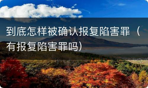 到底怎样被确认报复陷害罪（有报复陷害罪吗）