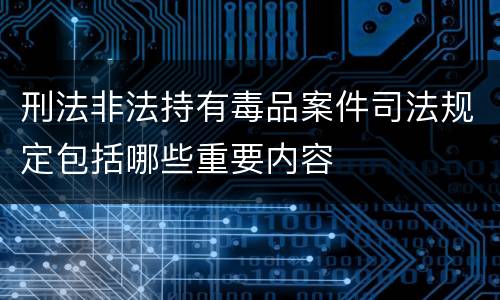刑法非法持有毒品案件司法规定包括哪些重要内容