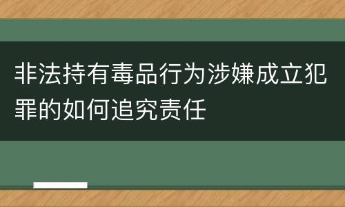 非法持有毒品行为涉嫌成立犯罪的如何追究责任
