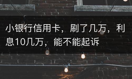 小银行信用卡，刷了几万，利息10几万，能不能起诉