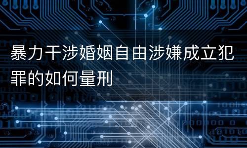 暴力干涉婚姻自由涉嫌成立犯罪的如何量刑