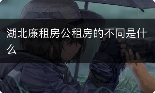 湖北廉租房公租房的不同是什么