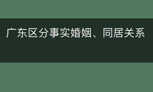 广东区分事实婚姻、同居关系