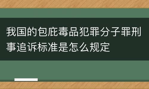 我国的包庇毒品犯罪分子罪刑事追诉标准是怎么规定