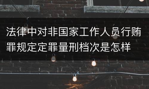 法律中对非国家工作人员行贿罪规定定罪量刑档次是怎样