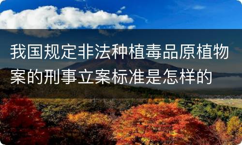 我国规定非法种植毒品原植物案的刑事立案标准是怎样的