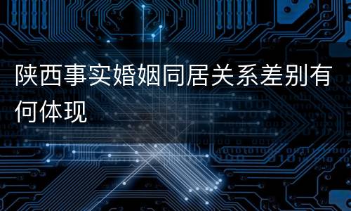 陕西事实婚姻同居关系差别有何体现