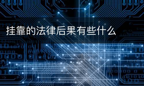 挂靠的法律后果有些什么