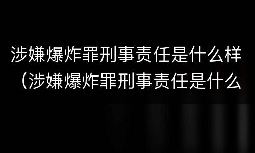 涉嫌爆炸罪刑事责任是什么样（涉嫌爆炸罪刑事责任是什么样的）