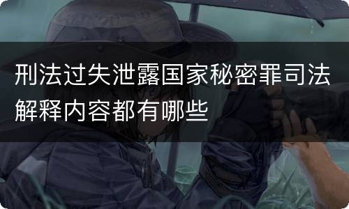 刑法过失泄露国家秘密罪司法解释内容都有哪些
