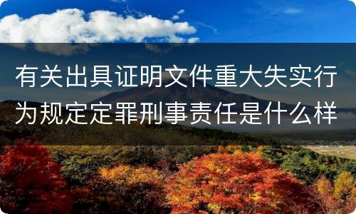 有关出具证明文件重大失实行为规定定罪刑事责任是什么样