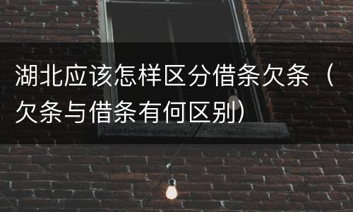 湖北应该怎样区分借条欠条（欠条与借条有何区别）