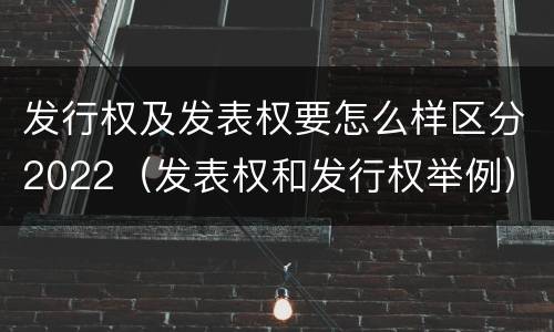 发行权及发表权要怎么样区分2022（发表权和发行权举例）