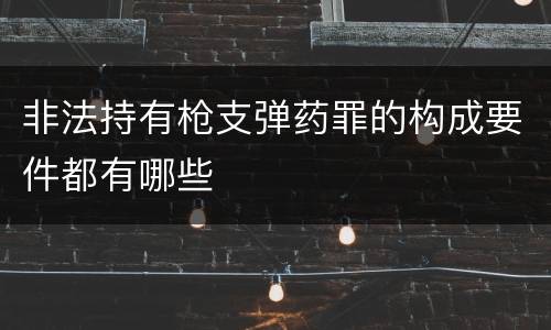 非法持有枪支弹药罪的构成要件都有哪些