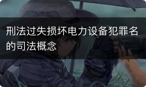 刑法过失损坏电力设备犯罪名的司法概念