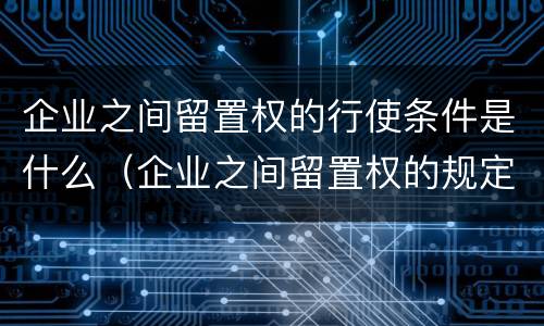 企业之间留置权的行使条件是什么（企业之间留置权的规定是何时实行）