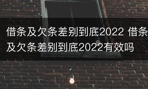 借条及欠条差别到底2022 借条及欠条差别到底2022有效吗