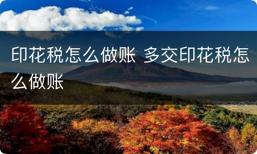印花税怎么做账 多交印花税怎么做账