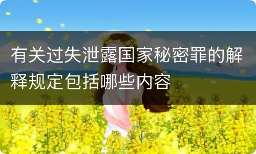 有关过失泄露国家秘密罪的解释规定包括哪些内容
