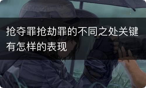 抢夺罪抢劫罪的不同之处关键有怎样的表现