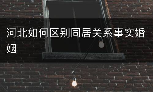 河北如何区别同居关系事实婚姻