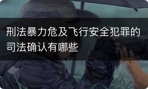 刑法暴力危及飞行安全犯罪的司法确认有哪些
