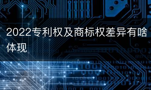 2022专利权及商标权差异有啥体现
