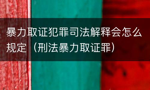 暴力取证犯罪司法解释会怎么规定（刑法暴力取证罪）