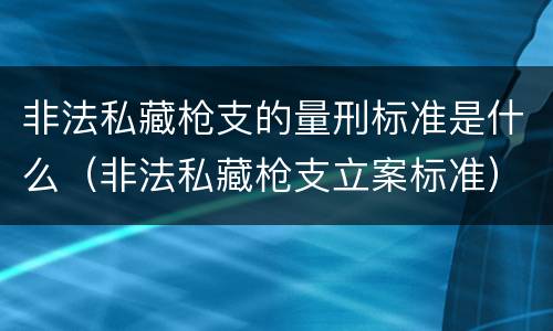 非法私藏枪支的量刑标准是什么（非法私藏枪支立案标准）