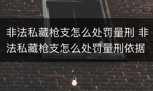 非法私藏枪支怎么处罚量刑 非法私藏枪支怎么处罚量刑依据