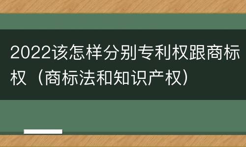 2022该怎样分别专利权跟商标权（商标法和知识产权）