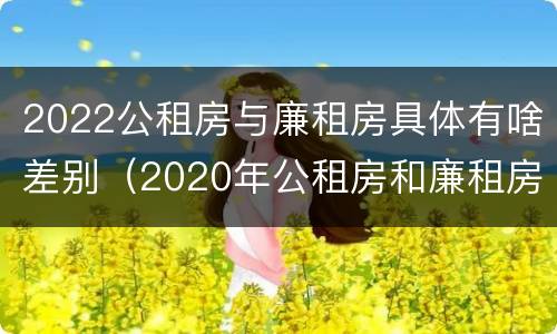 2022公租房与廉租房具体有啥差别（2020年公租房和廉租房的区别）