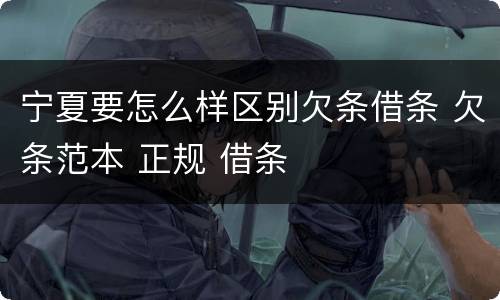 宁夏要怎么样区别欠条借条 欠条范本 正规 借条